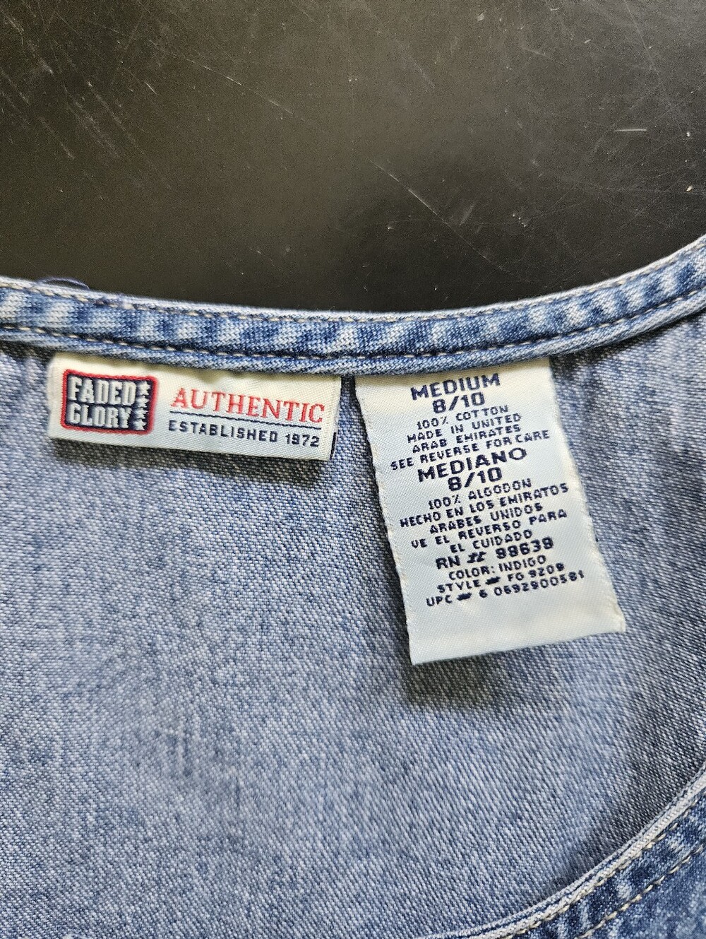 Vintage Faded Glory Blue Denim Button-Front Mini Dress - Picture 4 of 6